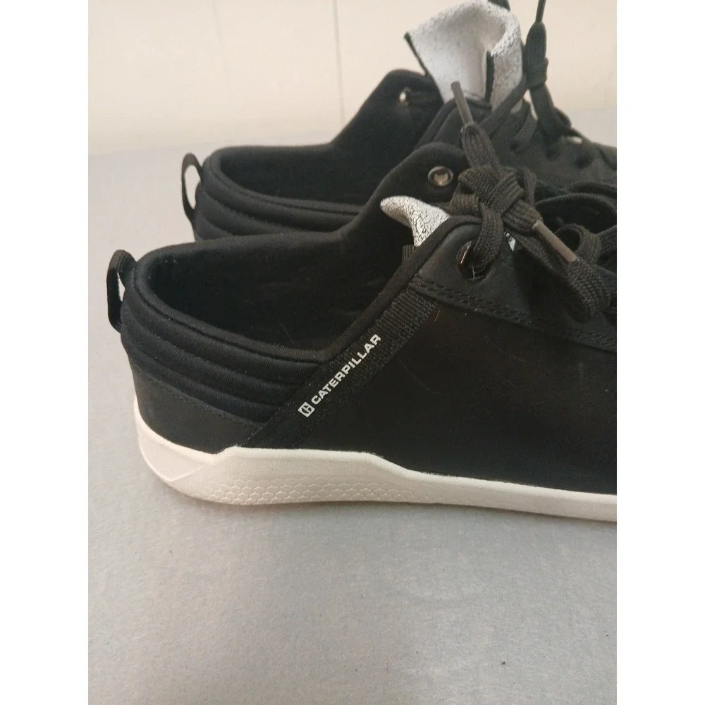 Caterpillar CAT Black White Mens Leather Casual Shoes Sneakers P724185 Mens 11